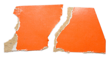 morceau de carton orange déchiré, PNG fond transparent