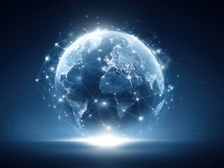 Global Network Connection Digital World Technology Concept Futuristic Design Background