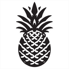 Obraz premium Pineapple Vector art illustration with leaves