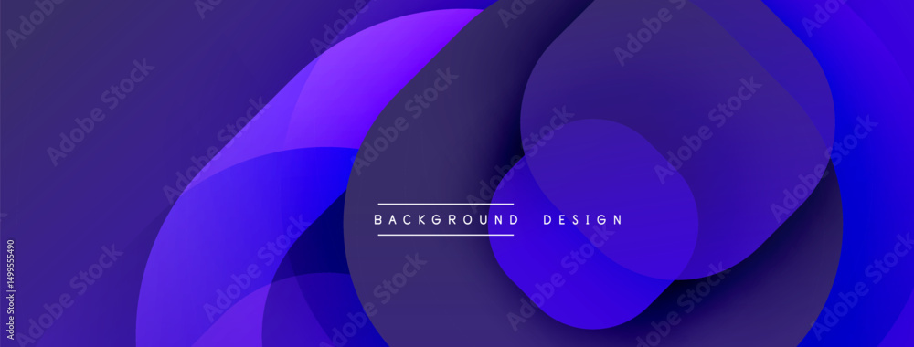 Leinwandbilder Abstract purple layers create flowing, modern background. Minimalist text reads background design centered within composition.