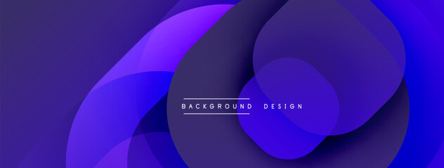 Abstract purple layers create flowing, modern background. Minimalist text reads background design centered within composition.