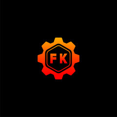 FK Initials Tech Logo Vector Art  Icons  and Graphics
