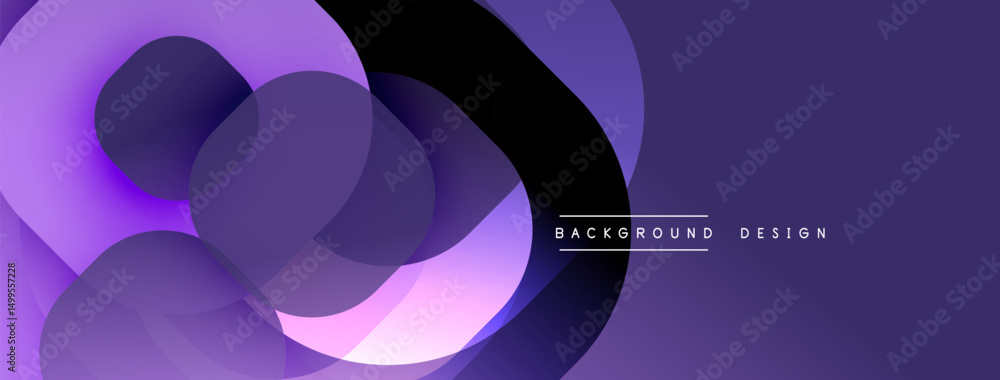 Leinwandbilder Abstract purple background. Overlapping shapes create dynamic flow, modern aesthetic. Subtle gradients add depth, visual interest.