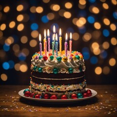 birthday cake with candle