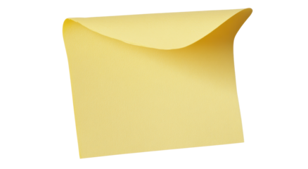 A slightly curved, pale gold, glossy square, resembling a digitally rendered sticky note or memo pad, with a subtly textured, dark edge