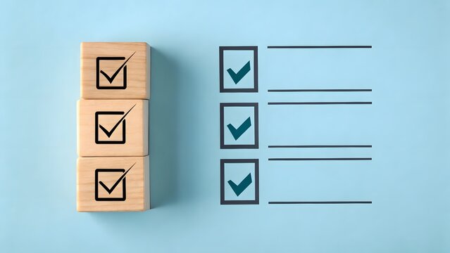 Checklist, Wooden Blocks, To-Do List