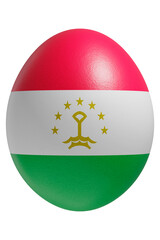 Rendered easter egg with a flag of Tajikistan on the surface.