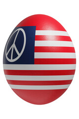 Rendered easter egg with a flag of the peace sign on the surface.