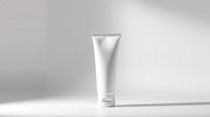 Sleek White Cosmetic Tube Packaging Mockup Clean Design for Skincare or Beauty Products