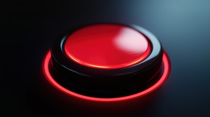 Crimson stop button on a clicker turning off powering off idea.
