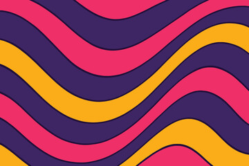 Abstract Wavy Background with Pink Yellow and Purple