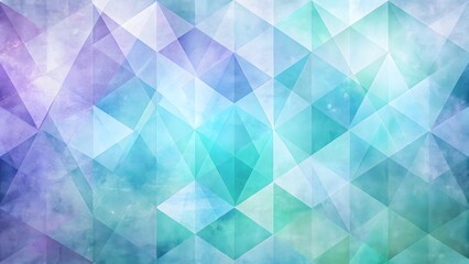 Abstract Geometric Pattern, Teal, Purple, White Triangles