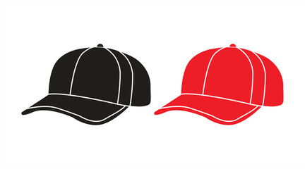 hat icon, wide angle front view, eps 10 on white background, vector illustration.