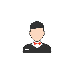 Wedding groom icon logo flat vector design