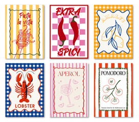 SET OF DOLCE VITA FOOD POSTERS