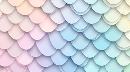 Color palette of pastel rainbow, soft gradient background with soft shadow. Shaped like roof tiles.