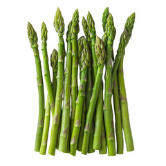 Fresh green asparagus spears isolated on black background healthy food diet on transparent background