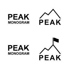 Peak mountain letter logo icon design