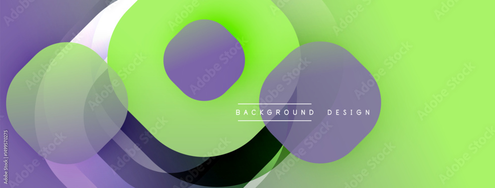 Aufkleber abstract fluid shapes overlap, creating vibrant purple, green gradients. modern design element for b
