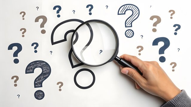 Magnifying Glass and Question Marks