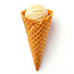 Delicious Vanilla Ice Cream in a Waffle Cone