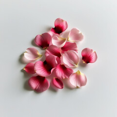 Elegant Pink and White Flower Petals on White Background