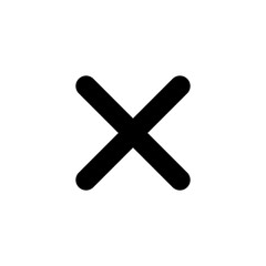 Fototapeta premium Bold Minimal Close Icon with Clean Diagonal Cross Design Vector Icon.