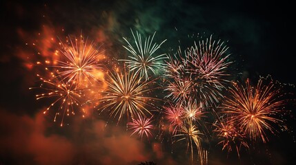 Obraz premium Juneteenth Fireworks Illuminating Night Sky