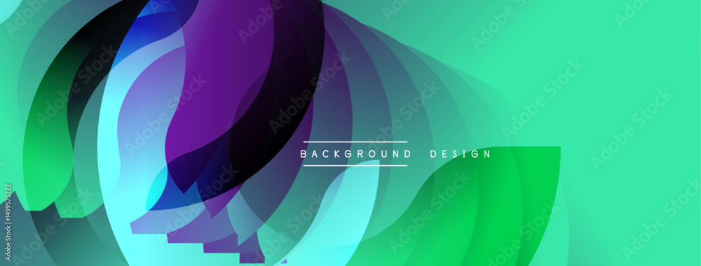 Aufkleber abstract flowing shapes, vibrant colors blend. modern design, dynamic composition, gradient effect c