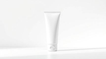 Blank White Cosmetic Tube Mockup Perfect for Skincare, Lotion, or Cream Packaging Designs