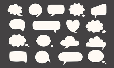 Set of speech bubble on dark background	
