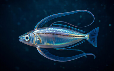 Striped ribbonfish underwater ocean wildlife marine life transparent body