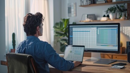 The Man Working at Computer