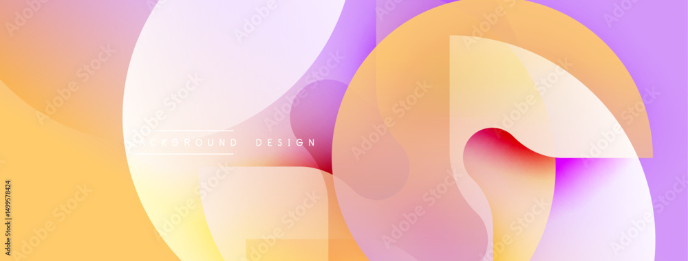 Poster abstract fluid shapes, vibrant orange, purple hues. modern design, smooth gradients create dynamic c