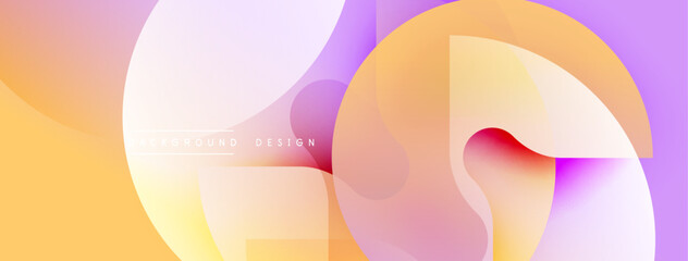 Abstract fluid shapes, vibrant orange, purple hues. Modern design, smooth gradients create dynamic composition. Minimalist aesthetic.