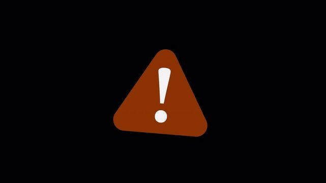 Warning symbol of a dangerous point, animated, footage ideal for special effects and post-production stock video