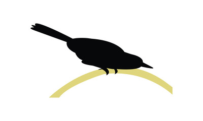 Alagoas foliage-gleaner bird Silhouette Design  And Vector Illustration. 