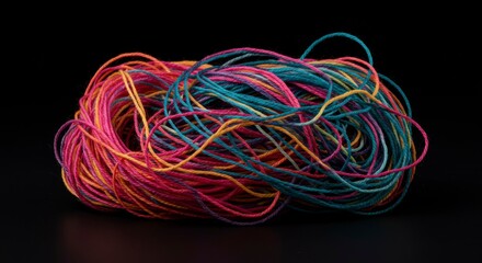 Colorful yarn ball in a studio shot