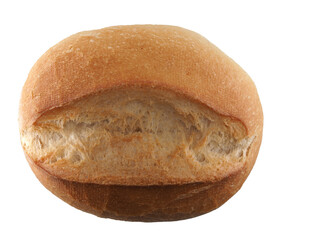 Freshly baked bread roll against a transparent background, perfect for meals or snacks