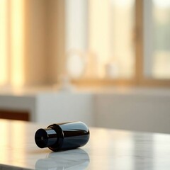 Sleek Black Cosmetic Bottle Mockup Elegant Product Packaging Design