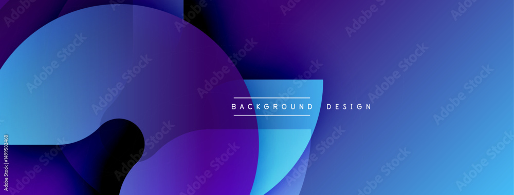 Poster Abstract gradients blend, creating dynamic visual flow. Blue, purple hues dominate composition. Text reads background design.