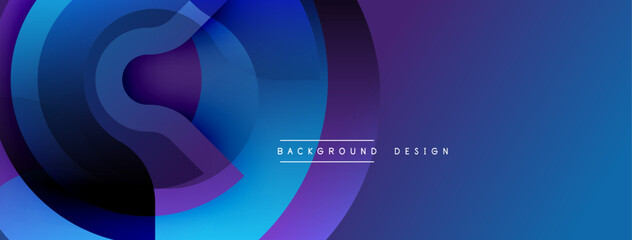 Abstract blue layers create dynamic visual effect. Gradient shades blend, forming modern background design. Text reads background design.