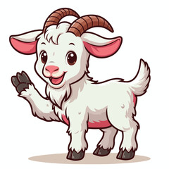 cute goat cartoon vector