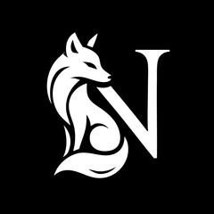 The Fox and Letter N Logo Icon Symbol Emblem