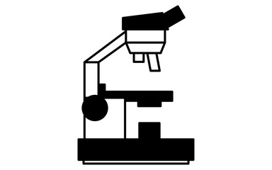 Simple line drawing icon of microscope