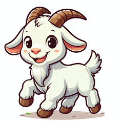 cute goat cartoon vector
