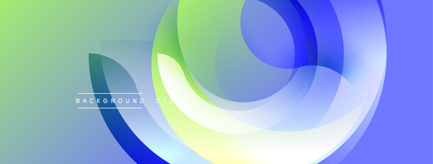 Abstract flowing shapes, vibrant colors blend. Gradient background creates dynamic visual effect. Modern design element.