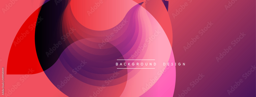 Aufkleber Abstract shapes overlap, creating vibrant pink, purple hues. Modern design element for backgrounds, presentations. Smooth gradients dominate composition.