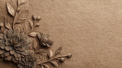 Vintage kraft paper texture background with natural brown tones and rough fibrous surface, ideal for eco-friendly, rustic, and natural design projects or packaging concepts, plain and authentic.