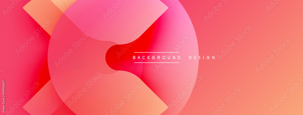 Poster Abstract gradient background. Overlapping shapes create dynamic visual effect. Pink, magenta, orange hues dominate composition. Modern design element.